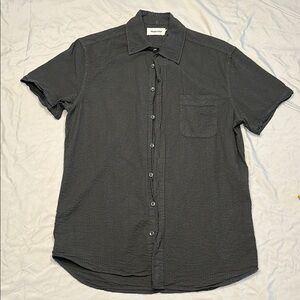 Taylor Stitch - Short Sleeve Jack - Faded Black Seersucker - Size 38 (Small)